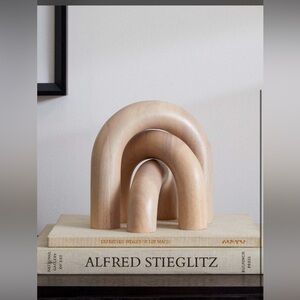 White washed wood arches interior design shelf decor decorative object